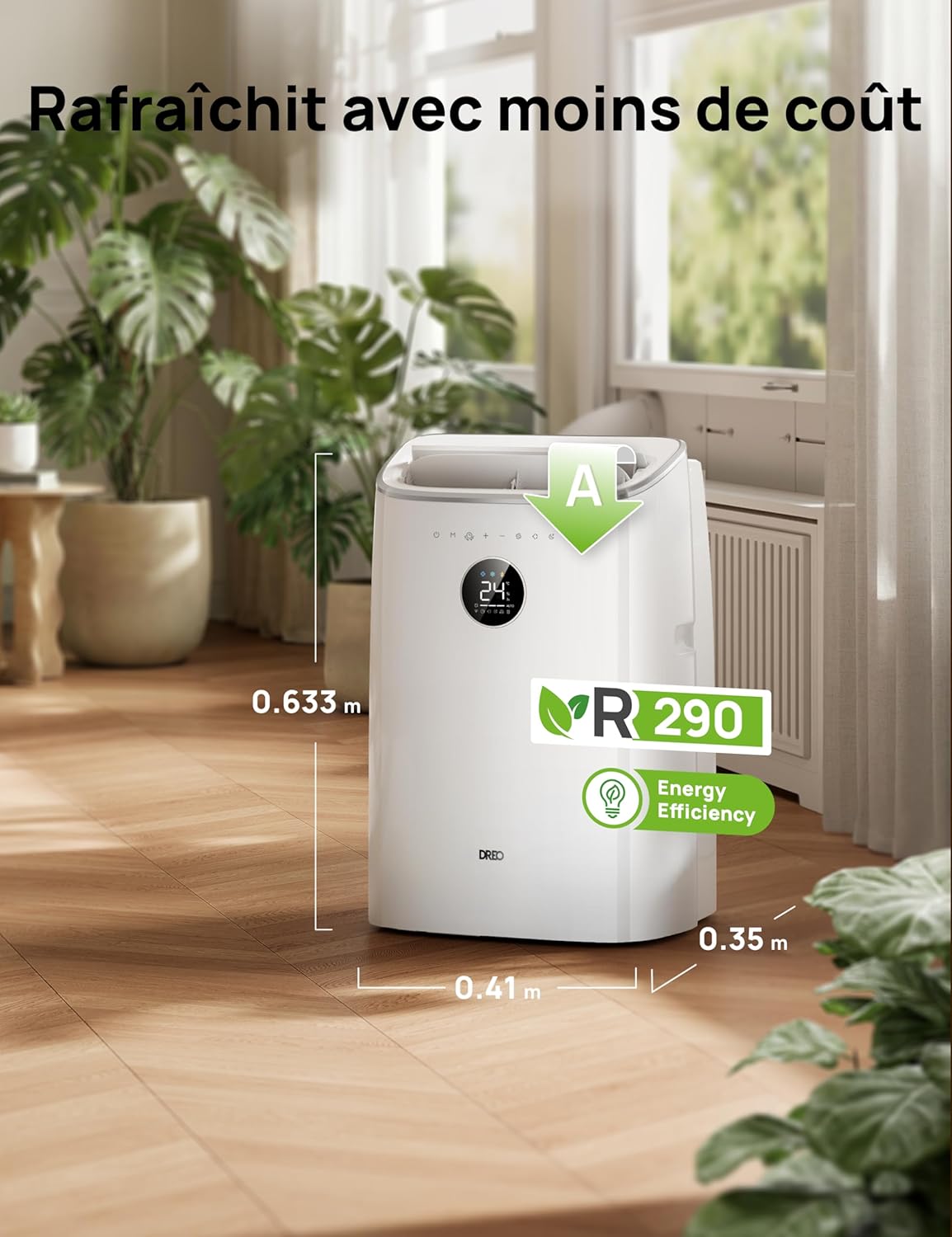 DREO Climatiseur Mobile 12000 BTU (clim + ventilo + déshum)