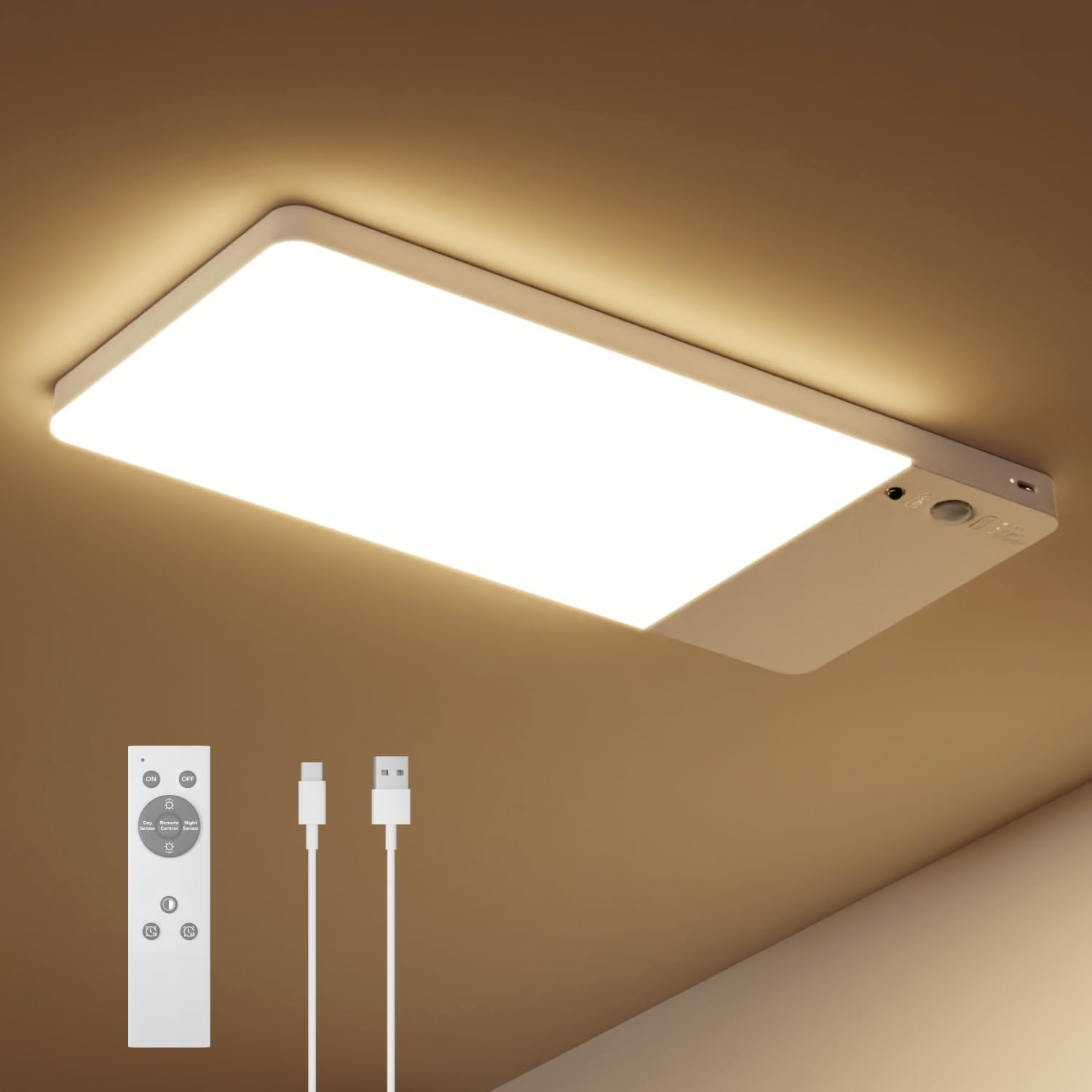 FULEN Plafonnier LED Rechargeable (détecteur + télécommande)